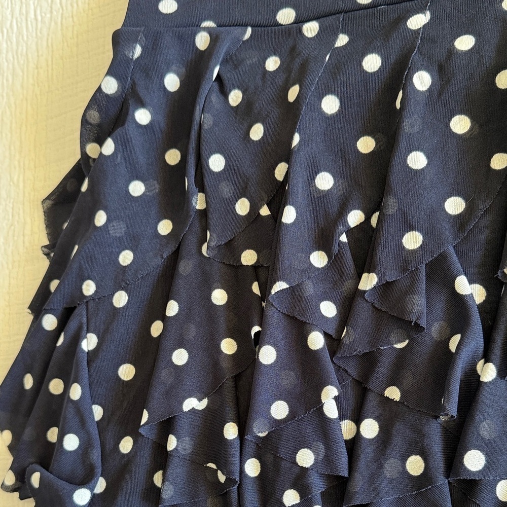 INC International Concepts Navy and White Ruffle Skirt / L - Picture 6 of 6